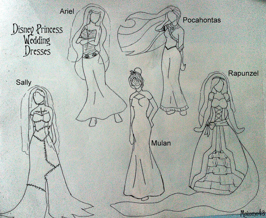 disney princesses in their wedding dresses Disney's New Wedding Dress Collection Is A Dream Come True