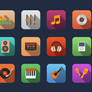 Music flat icons