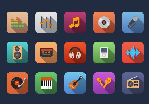 Music flat icons