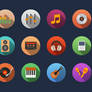 Music flat icons ( circle version )