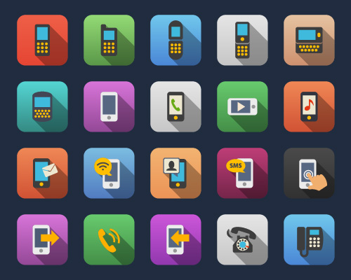 Phone flat icons