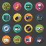 Multimedia Flat Icons bundle