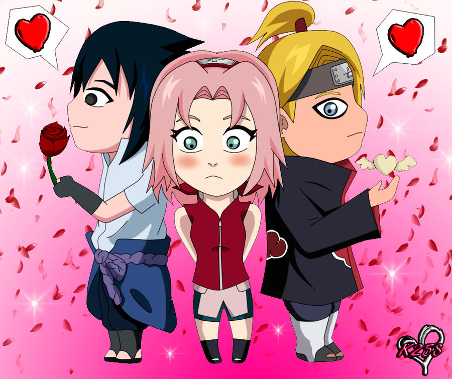 SasuSaku VS DeiSAku - Art trade