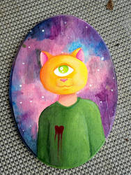 Cat Cyclops Paintng finished