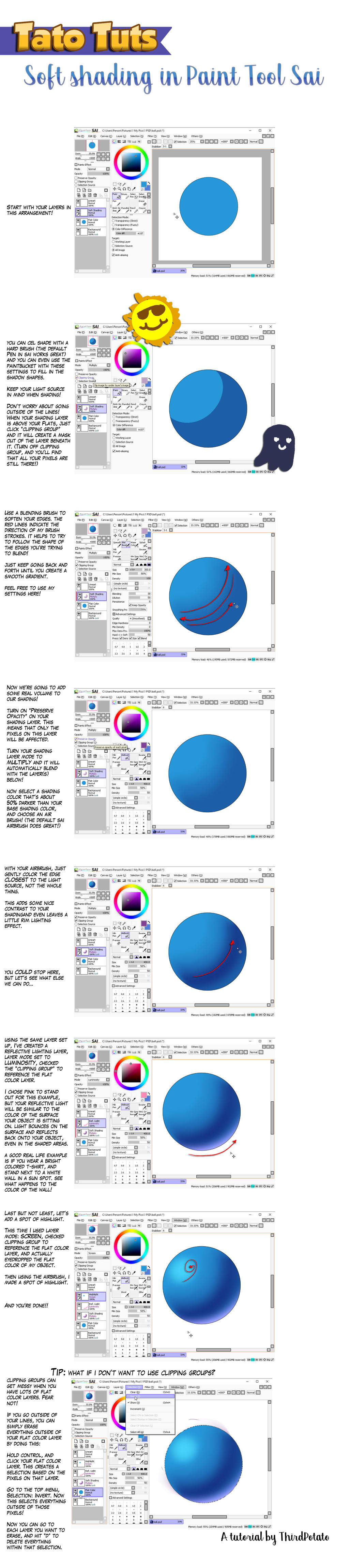Tutorial- Soft Shading in Sai by ThirdPotato on DeviantArt