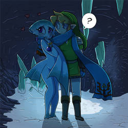 Ruto and Link Ice Cave