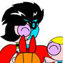 The Powerpuff Girls Hugging Freakazoid