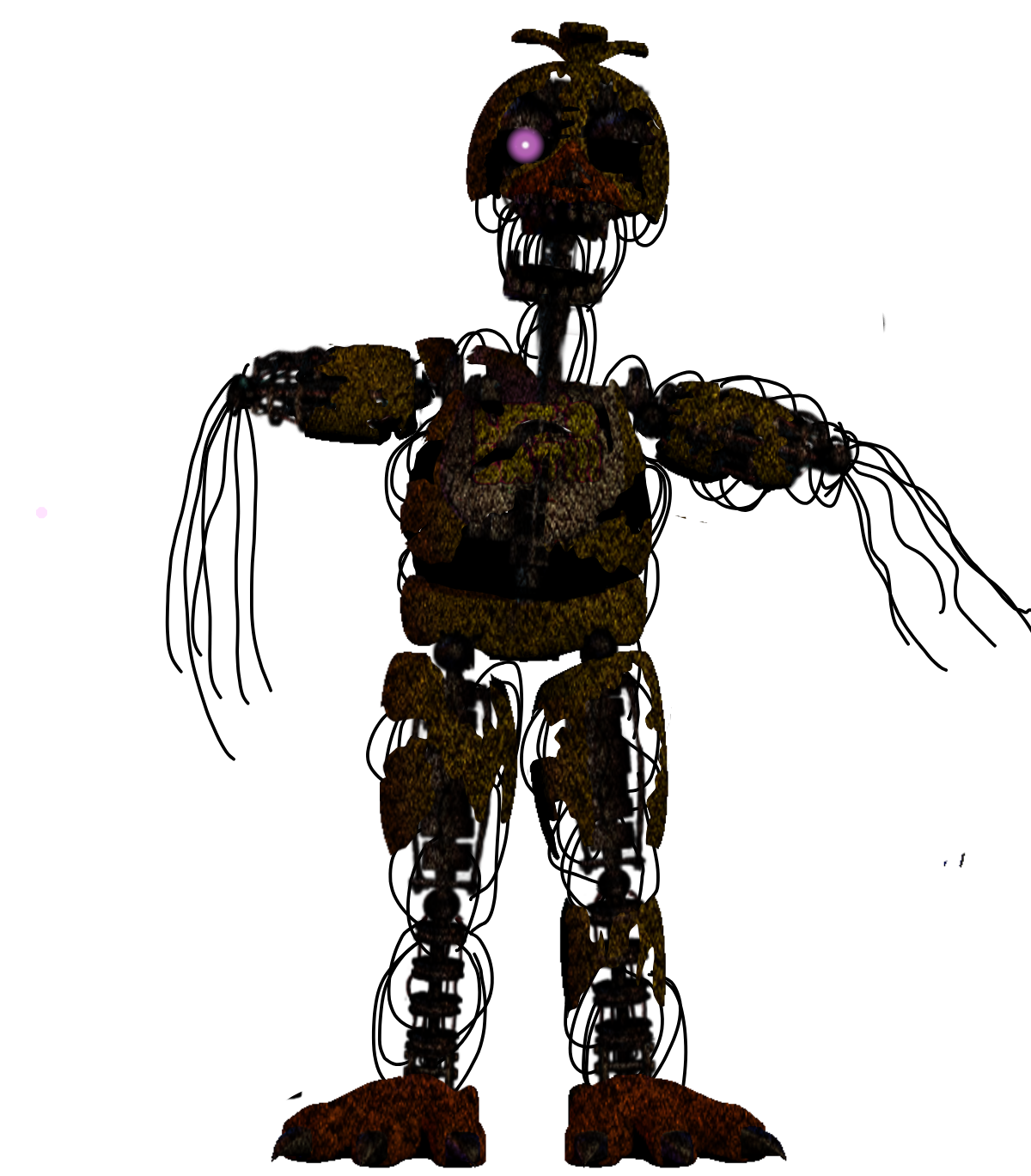 Withered Chica, Abandoned, cannibalized, left to rot ali…