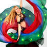 Belly Dancing Double Veil Stock