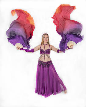 Belly Dancing - Double Fan Veils - Both Up