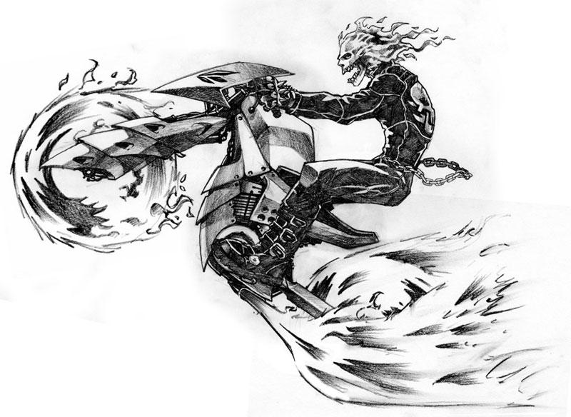 Ghost Rider's New Bike by andinobita on DeviantArt