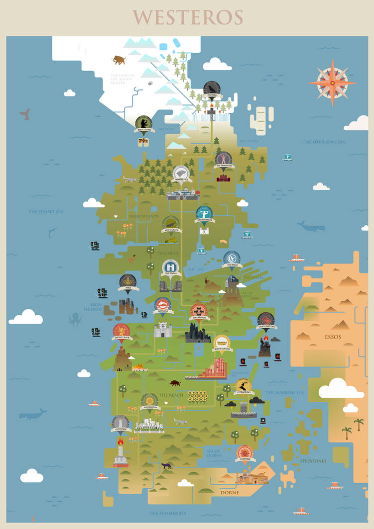 Game of Thrones - Westeros map by sanjota on DeviantArt