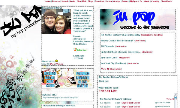 Example MySpace Layout by kalpana3 on DeviantArt