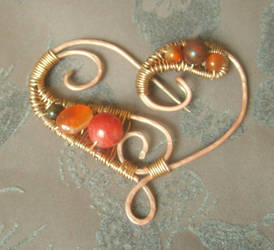 Copper Heart Brooch