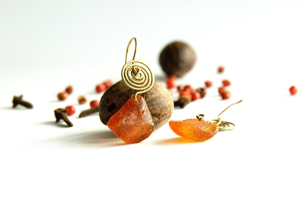Amber Spiral earrings by AisteK Amber Spiral earrings by AisteK