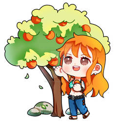 [COMMISSION] Nami and orange tree