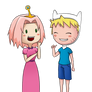 Princess Sakura Bubblegum and Naruto the Human