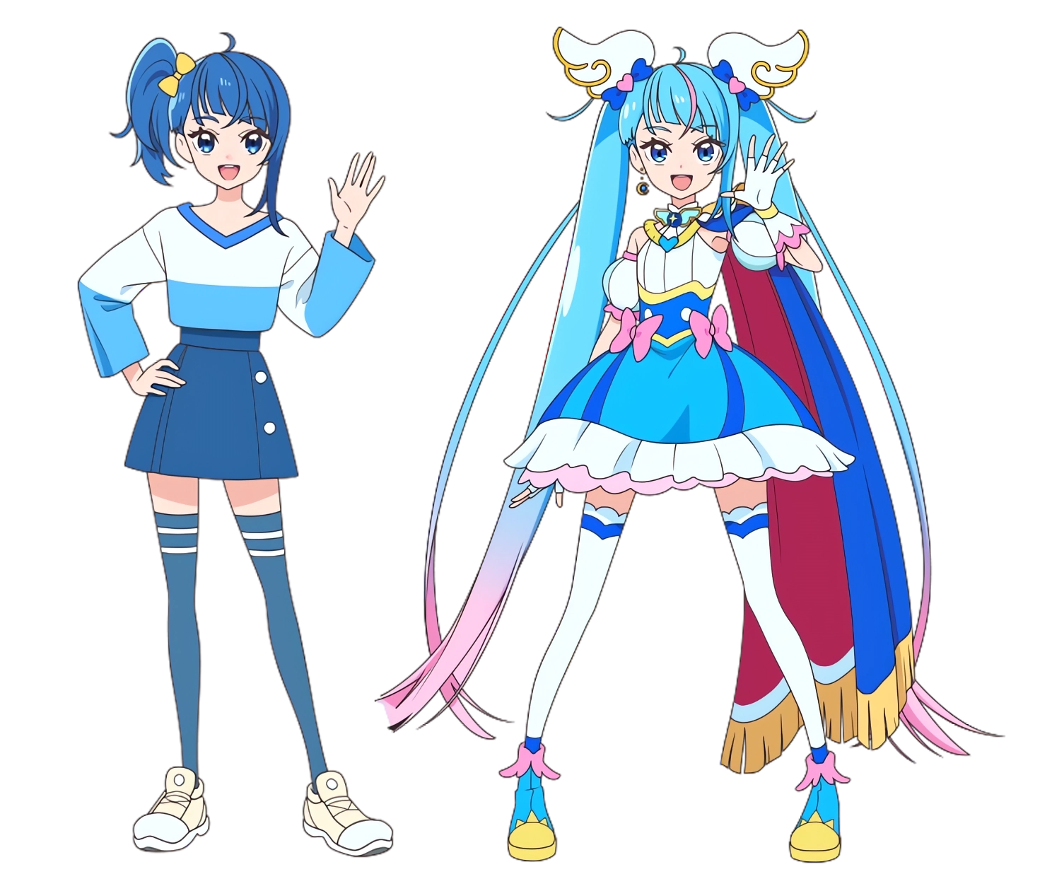 sora harewataru and cure sky (precure and 1 more) drawn by