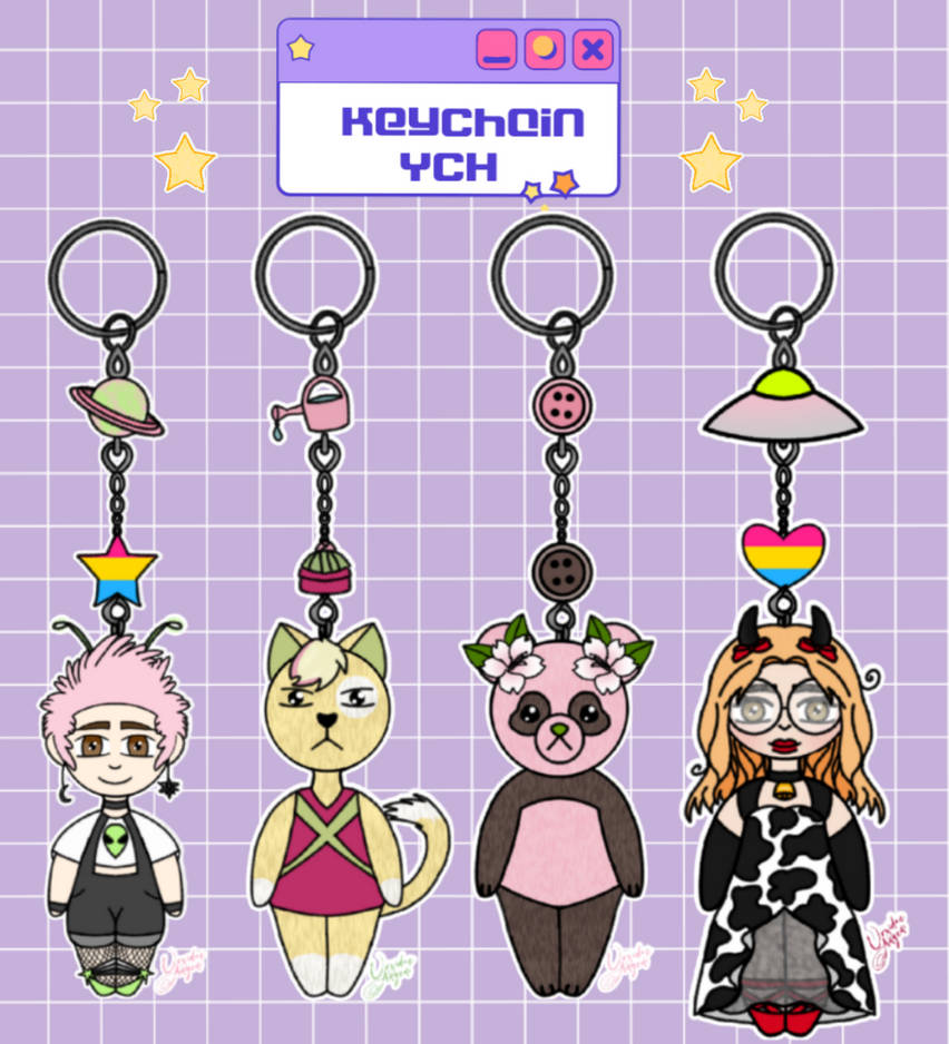 Conneted Keychains Ych Keychain - YCH - OPEN by WalkingKatastrophe on DeviantArt