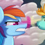 Wallpaper Rainbow Dash and Lightning Dust