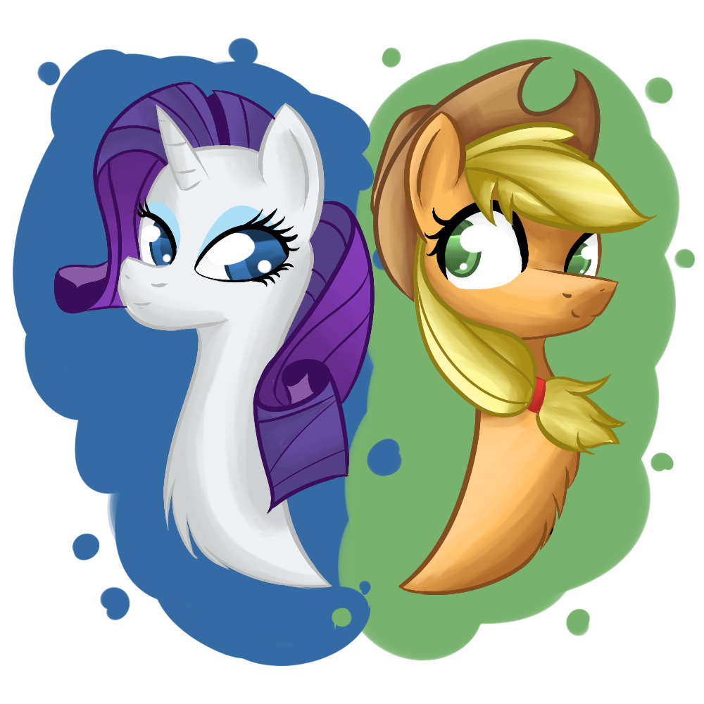 Rarity and Applejack by clayman778 on DeviantArt