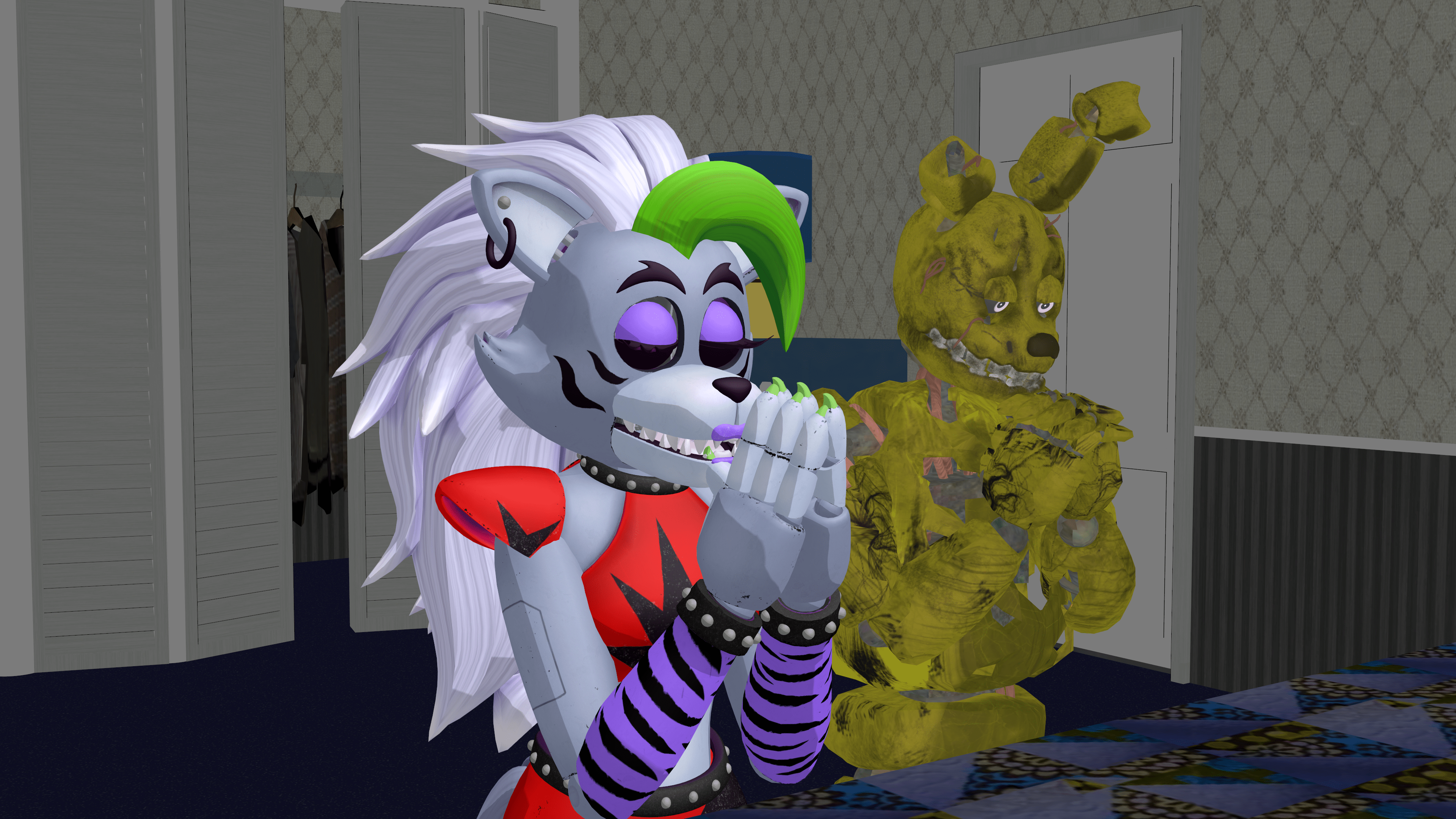 Spring Trap X Roxanne Springtrap Teaches Roxanne How To Pray by isabellasearsfnaf on DeviantArt