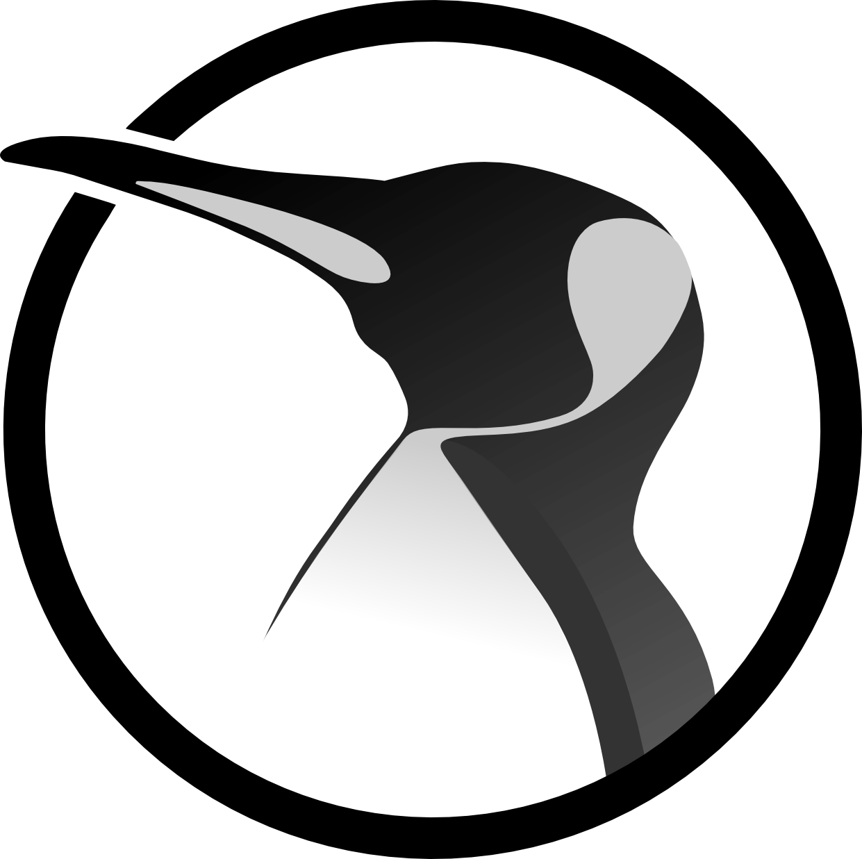 Tux (Linux) Logo Circle BW