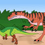 Australovenator Hunt Leallynasaura (Jw HH Style)