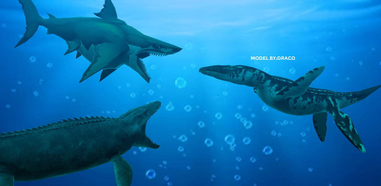 MMD:Mosasaurus Vs Megalodon Vs Liopleurodon WWD by Francoraptor2018 on