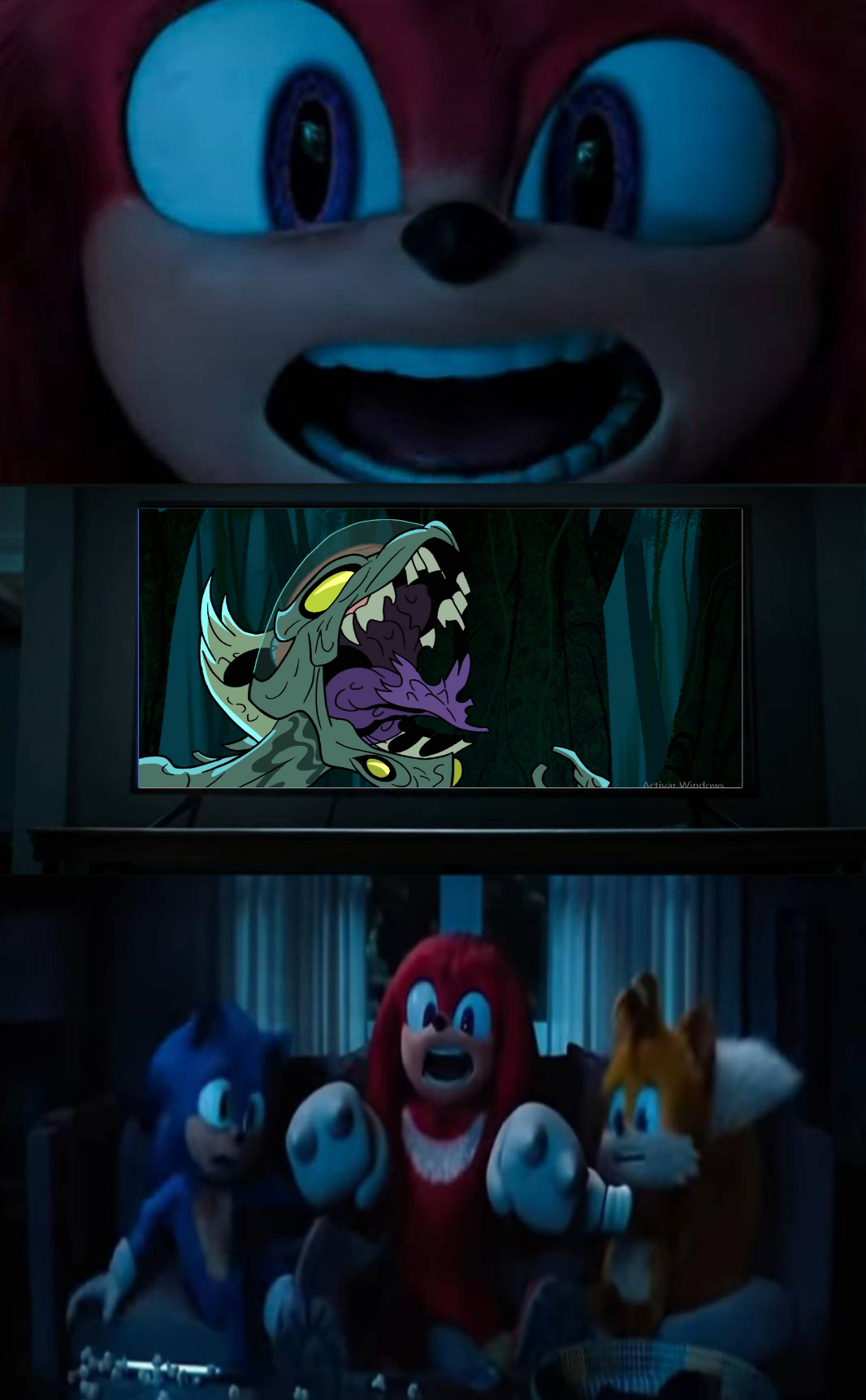 Knuckles Scared Archie Knuckles gets scared by SBT Ep 13 The Demon Within by Francoraptor2018 ...