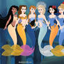 Disney Princesses (and Queen) as Mermaids