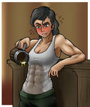 Kuvira's Tipsy Tease [Commission] by Sandspire