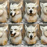White snarly werewolf mask and gloves SOLD