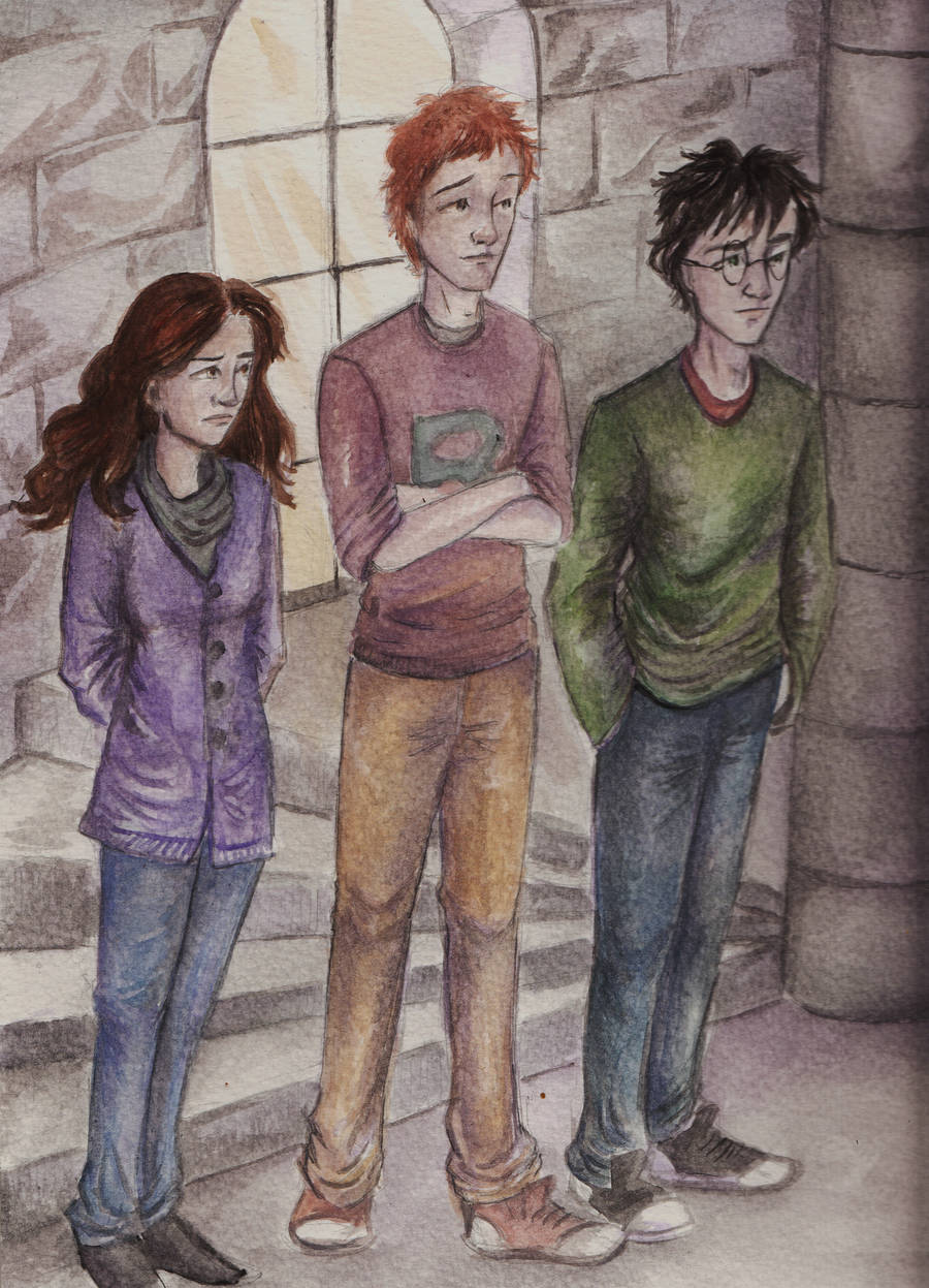 Harry, Ron and Hermione by HogwartsHorror