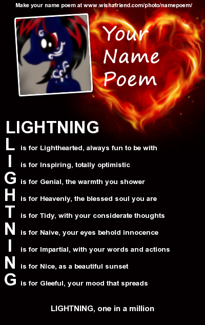 Lightning Name Poem By Faker T Hedgehog