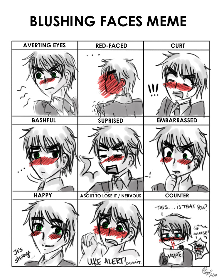 Deviantart Blushing Blushing faces MEME. by TheGweny on DeviantArt