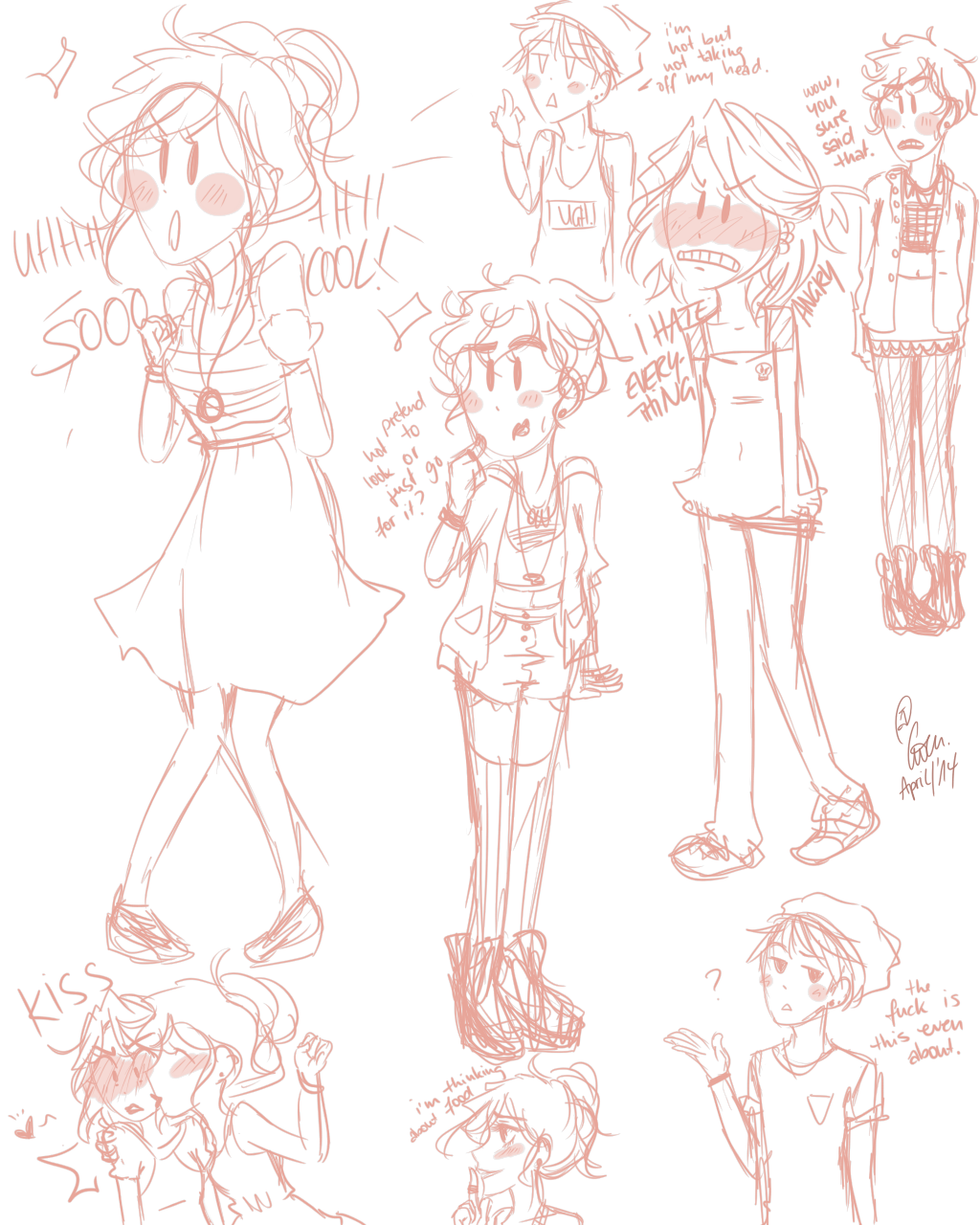 NHG genderbent sketchdump.