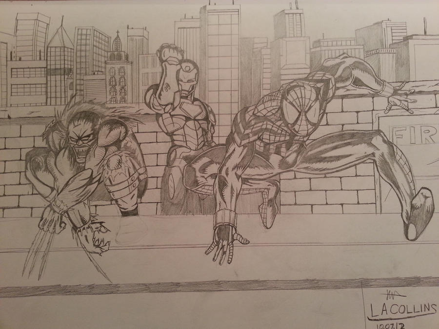 Spiderman, wolverine and iromman