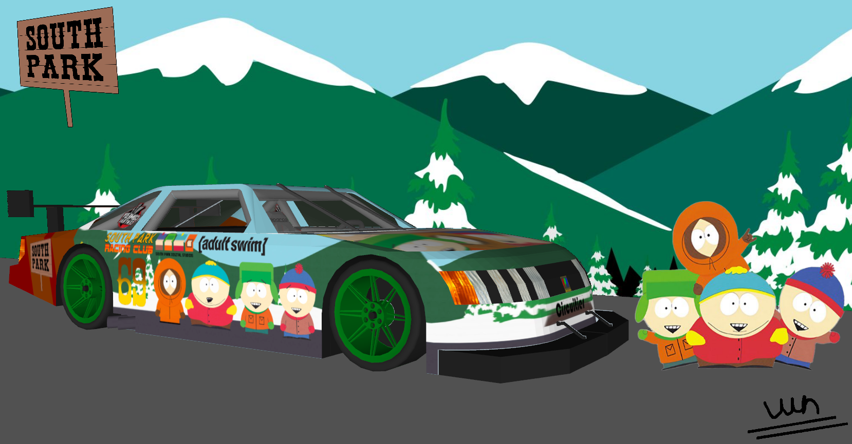 South Park Theme Race Car Wallpaper by MarkHarrierT99 on DeviantArt