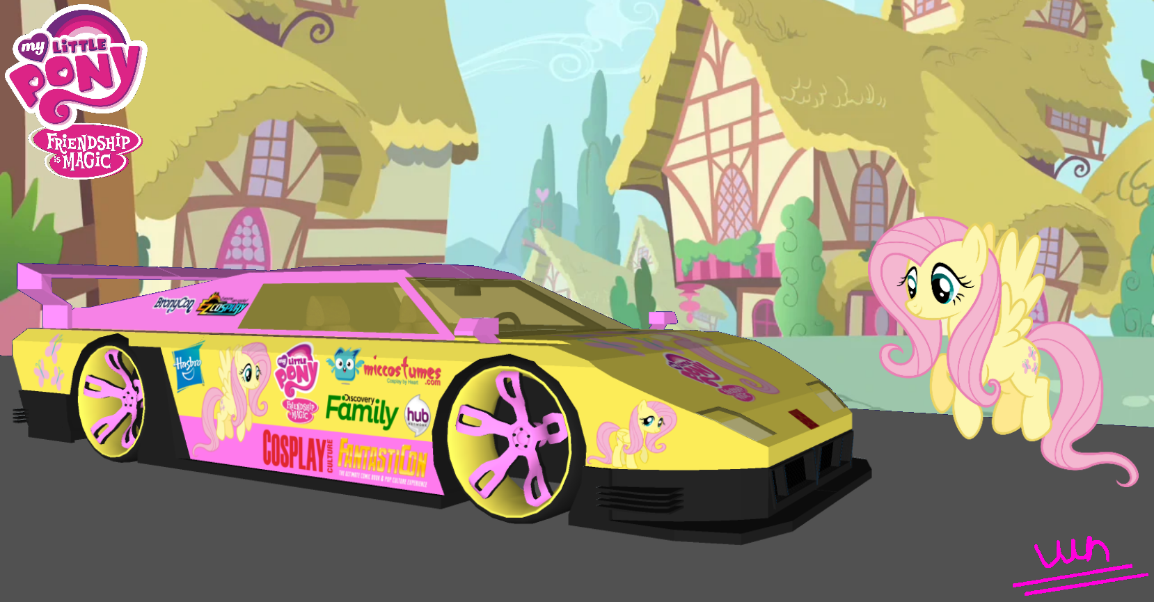 MLP FIM Fluttershy Car Wallpaper by MarkHarrierT99 on DeviantArt