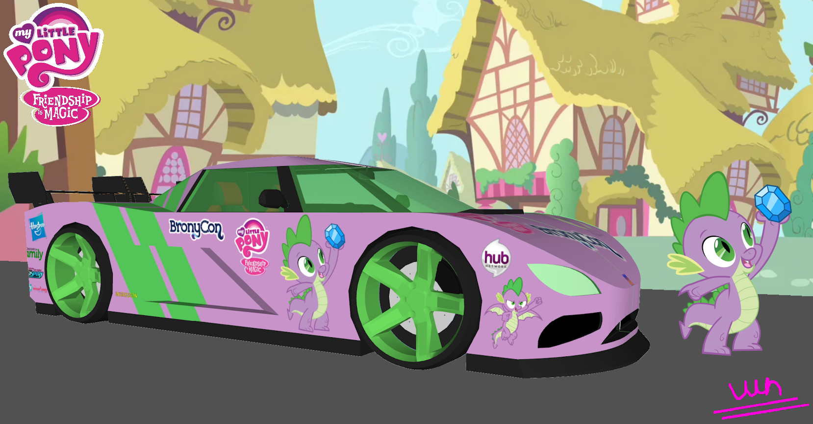 MLP FIM Spike Car Wallpaper by MH-MationsAndArts on DeviantArt
