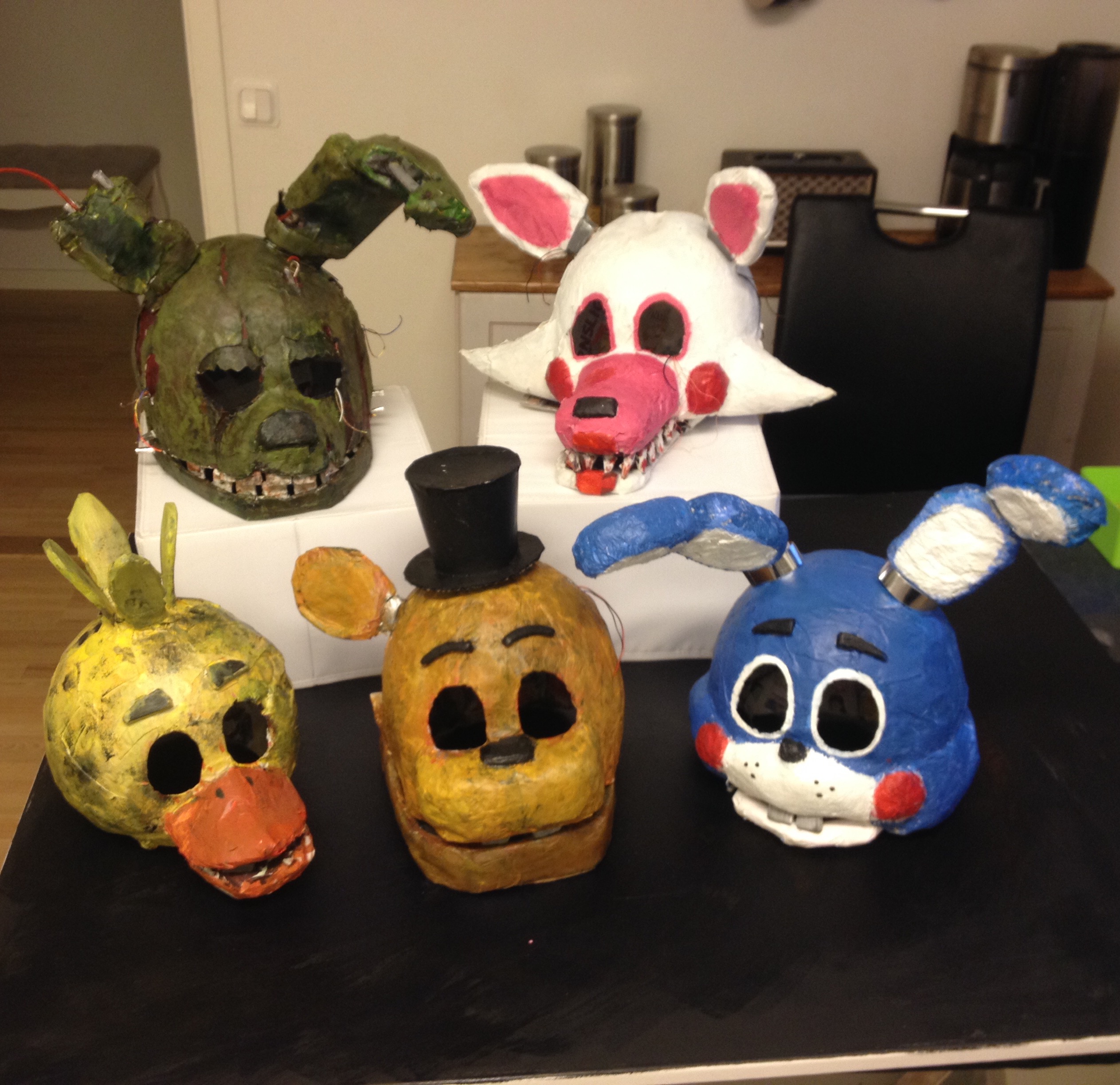 Our FNAF masks by art-by-AnnaSandgren on DeviantArt