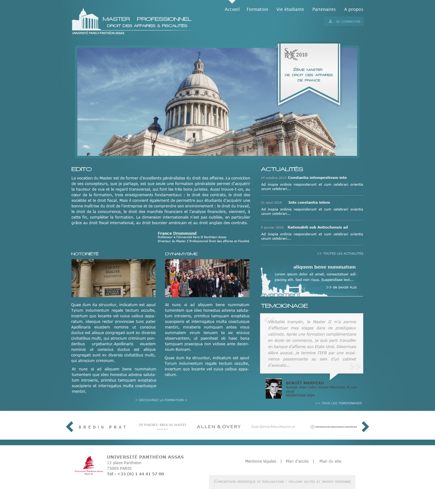 Paris law school web interface proposal 2