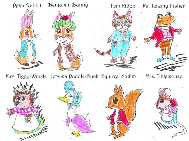 Beatrix Potter Characters  Beatrix potter illustrations, Beatrix potter,  Peter rabbit and friends