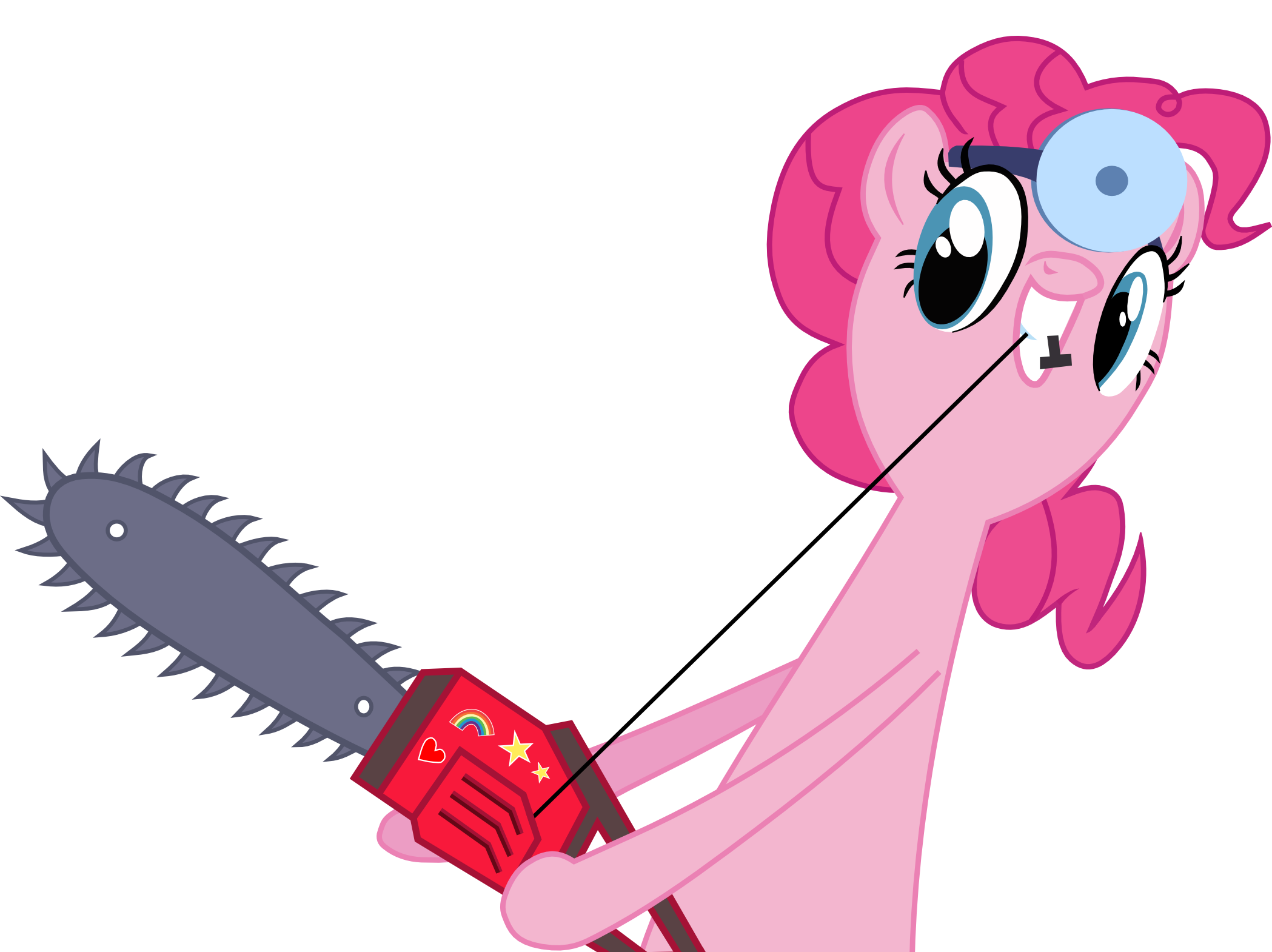 Pinkie with chainsaw