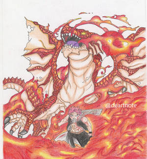 Natsu Dragneel and Igneel Old Drawing