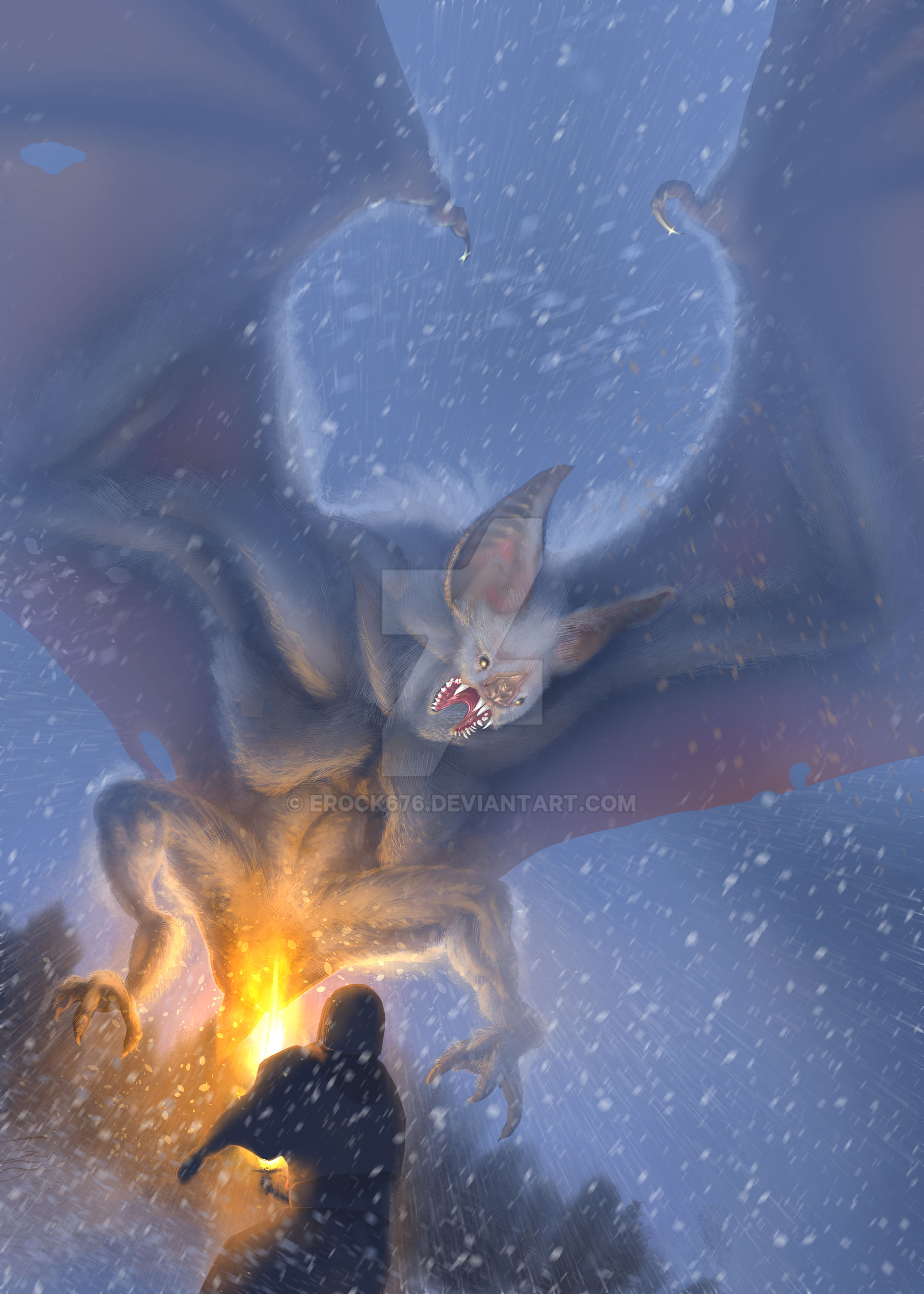 Giant Mountain Snow Bat Creature by erock676 on DeviantArt