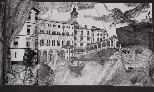 Carnival in Venice (Ink, 3D)