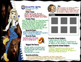 Monster High OC Ellette King Character Sheet