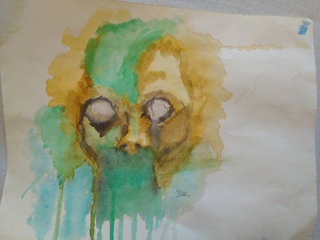 Watercolour skull